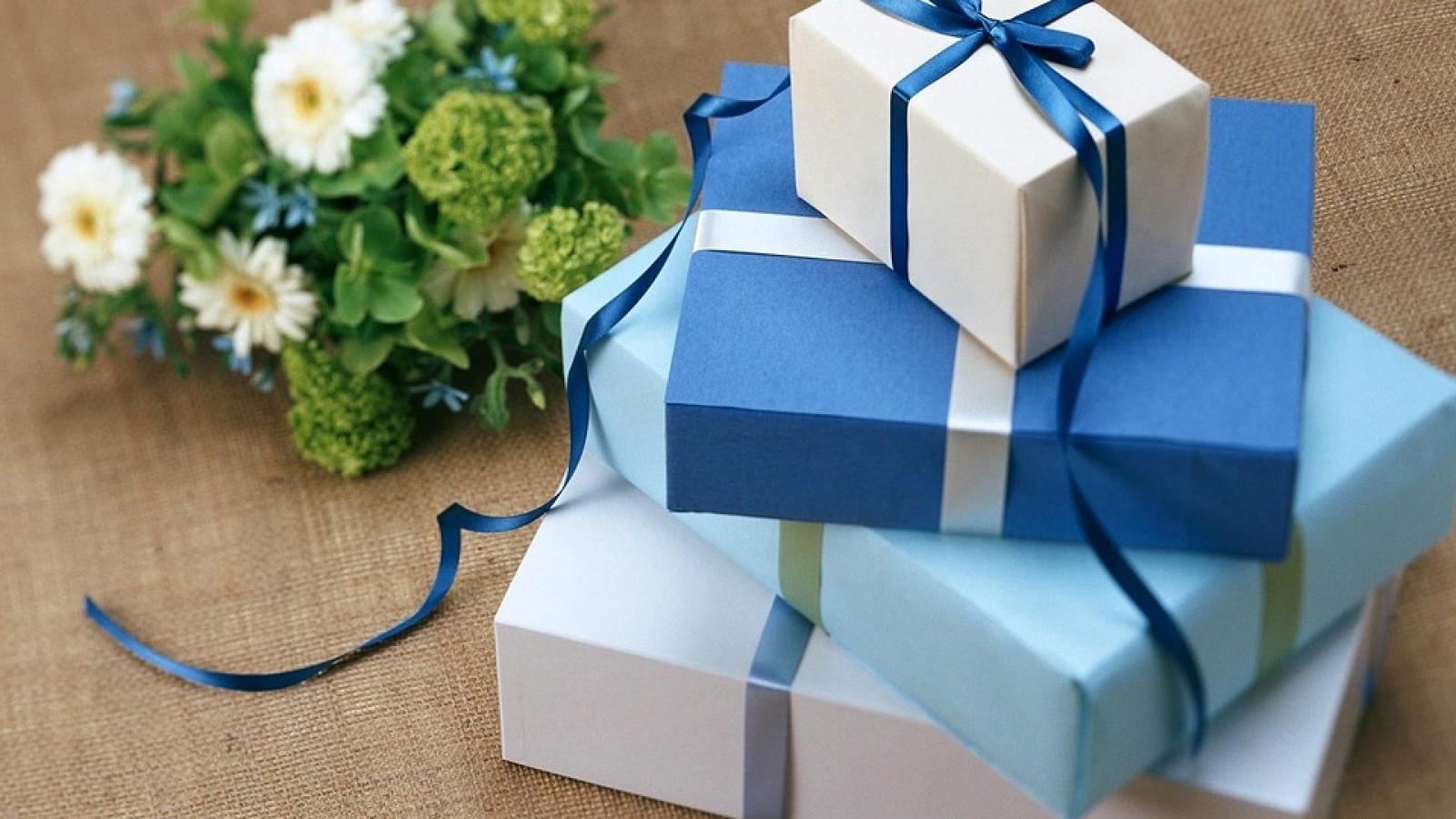 Gift Boxes and Flower Bouquet